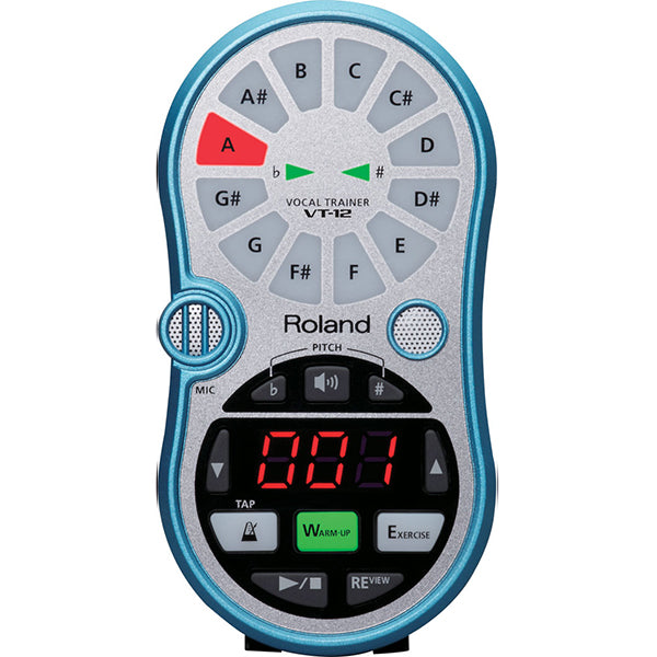 Roland VT-12 Vocal Tuner Trainer Onboard Mic Record 2 Track Recording Blue (VT12 VT 12)