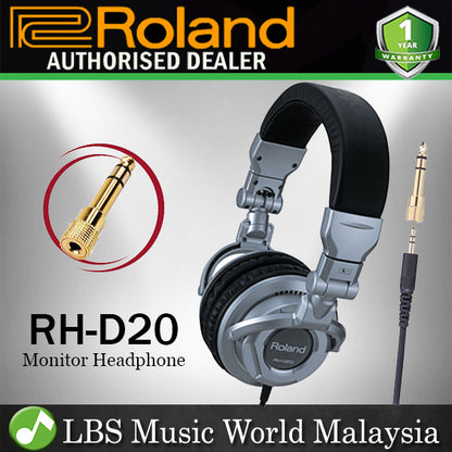 Roland RH-D20 Monitor Headphone Stereo Circumaural (RHD20 RH D20)