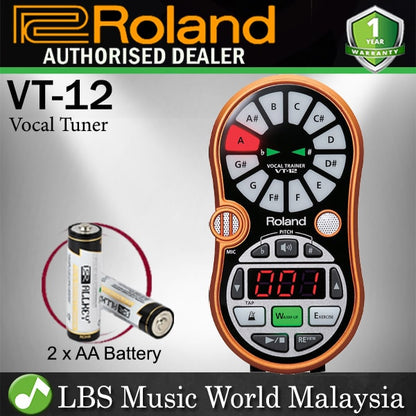 Roland VT-12 Vocal Tuner Trainer Onboard Mic Record 2 Track Recording Orange (VT12 VT 12)