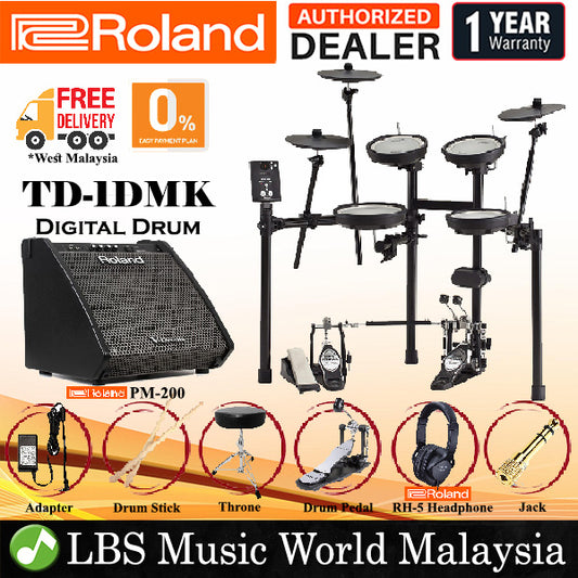 Roland TD-1DMK Electronic Digital Drum Set With PM-200 Monitor Speaker Amp (TD1DMK TD1)