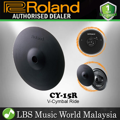 Roland CY-15R 15 Inch V-Cymbal V-Session Ride Black for Roland V-Drums (CY15R CY 15R)