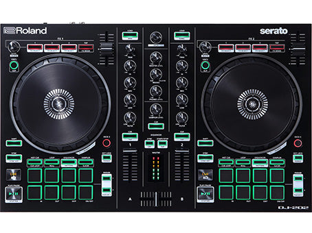 Roland DJ-202 Serato 2 Channel DJ Mixer Controller with Drum Machine Black (DJ202 DJ 202)