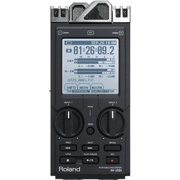 Roland R-26 6 Channel Portable Recorder with 4 Built-in Microphones Multi Dimensional Mic (R26 R 26)
