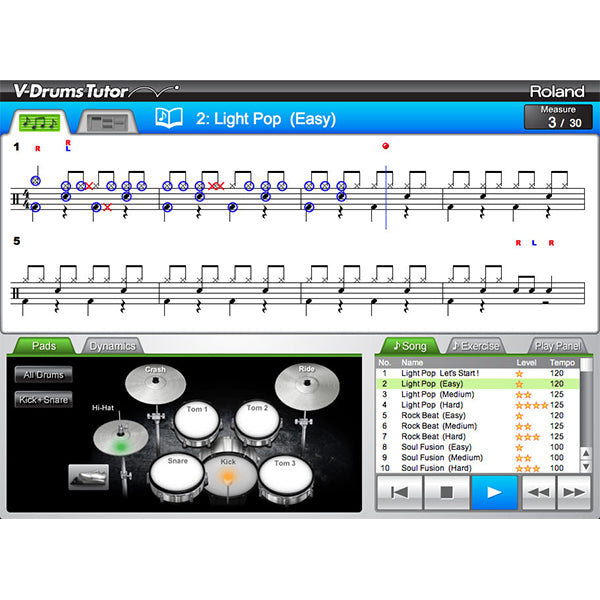Roland DT-1 V-Drums Tutor Tutorial Software Drumming for Mac PC (DT1 DT 1)