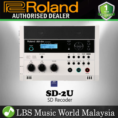 Roland SD-2U Portable SD Recorder with Built In Stereo Mic Recording Microphone (SD2U SD 2U)