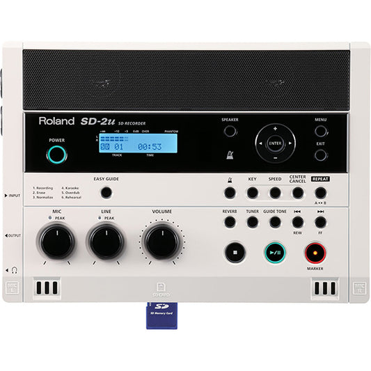 Roland SD-2U Portable SD Recorder with Built In Stereo Mic Recording Microphone (SD2U SD 2U)