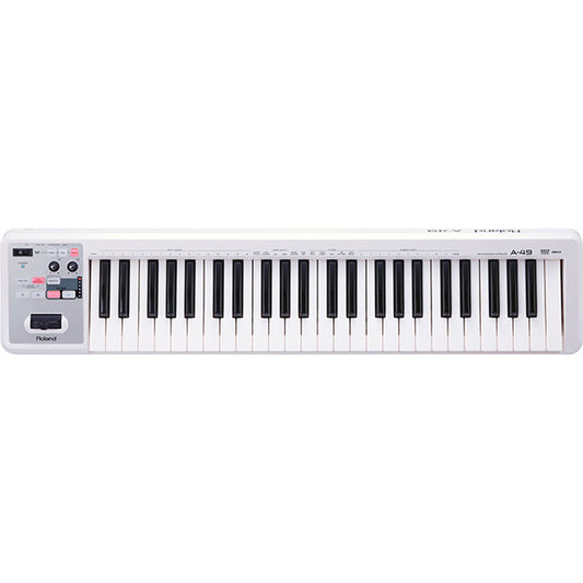 Roland A-49 49 Key USB MIDI Keyboard Controller with Expression Pedal White (A49 A 49)