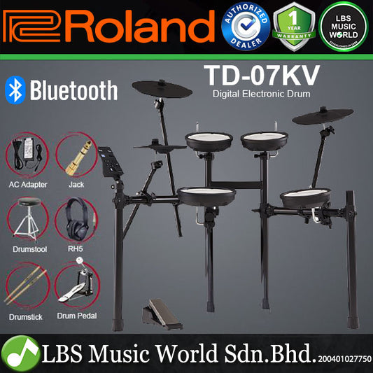 Roland TD-07KV Digital V-Drum Electronic V Drum All Mesh Drumhead Drum Only Package (TD07KV TD07 KV)