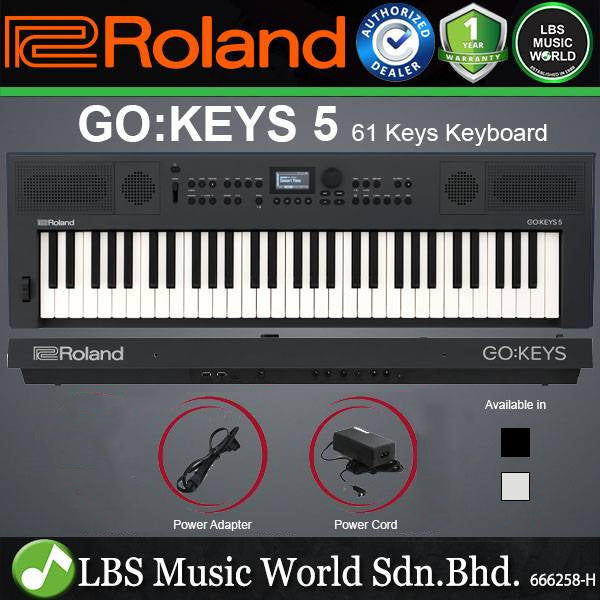 Roland GO:KEYS 5 61 Key Music Creation Keyboard with Bluetooth Built in MIDI Player and USB Recorder (GOKEYS)