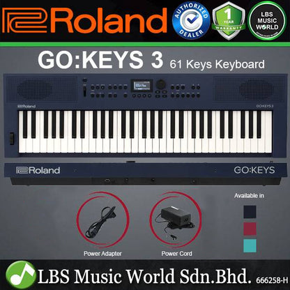Roland GO:KEYS 3 61 Keys Music Creation Bluetooth MIDI USB Keyboard (GOKEYS)