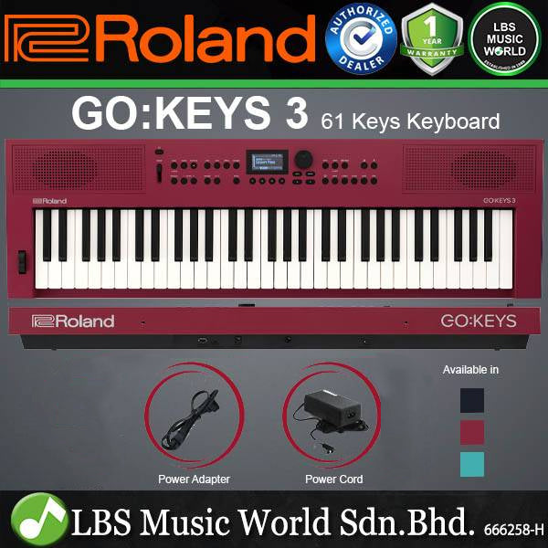 Roland GO:KEYS 3 61 Keys Music Creation Bluetooth MIDI USB Keyboard (GOKEYS)
