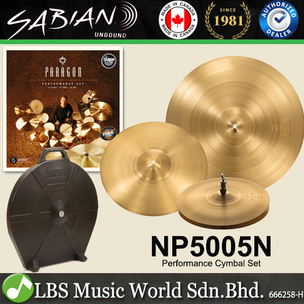 [Clearance] Sabian Paragon Performance Set Cymbals with 14" Hihat, 16" Crash and 22" Ride