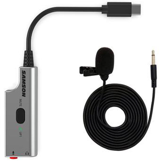 Samson LMU1 Broadcast Lavalier Microphone with USB Audio Mic Adapter