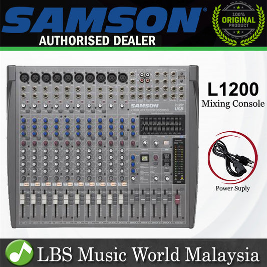 [Discontinued] Samson L1200 12 Channel 4 Bus Compact Live Sound Mixer Professional Mixing Console (L 1200)