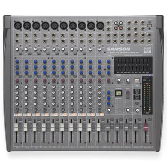 [Discontinued] Samson L1200 12 Channel 4 Bus Compact Live Sound Mixer Professional Mixing Console (L 1200)