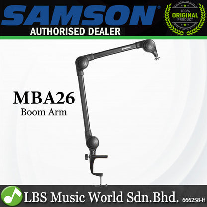 Samson MBA26 26 Inch Microphone Boom Arm Stand with Table Mic Clamp (MBA 26)