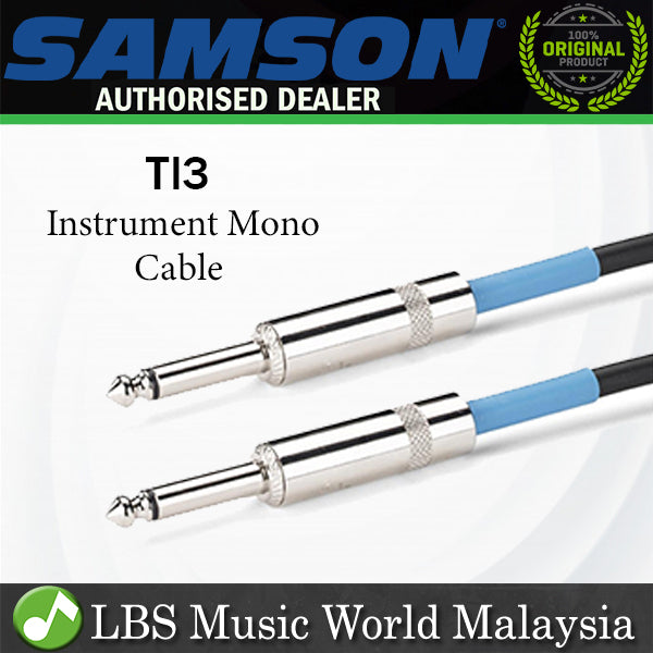 Samson TI3 Tourtek 0.9 Meter Mono Plug Guitar Keyboard Bass Instrument Cable (TI 3)