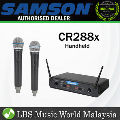 Samson CR288x Handheld Dual Channel Wireless System with Q8x Dynamic Microphone Band H (CR 288x)