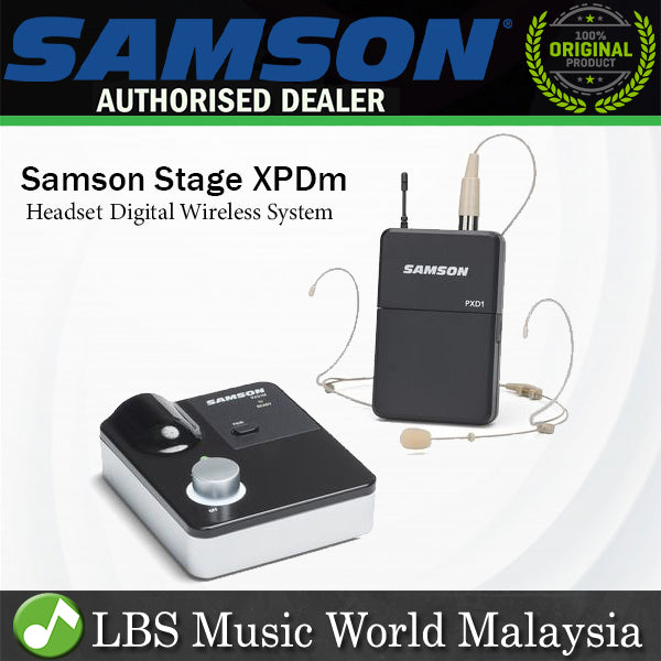 Samson XPDm Headset Dual Channel Digital Wireless System with RXD1M Receiver DE5 Headworn Microphone and PXD1 Beltpack Transmitter (XPD m)