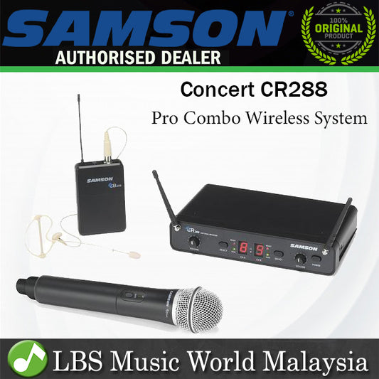 [Discontinued] Samson Concert CR288 Pro Combo Dual-Channel UHF Wireless System with Handheld Microphone and Bodypack Transmitter, Locking SE10T Earset Microphone (CR 288 PRO) *Call for Status Check