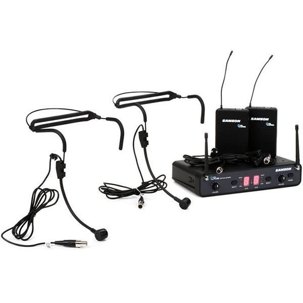 Samson Concert 288 Presentation Dual-Channel UHF Wireless System with 2 Bodypack Transmitters Including LM5 Lavaliers and HS5 Headset Microphones (CR 288)