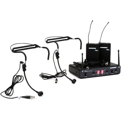 Samson Concert 288 Presentation Dual-Channel UHF Wireless System with 2 Bodypack Transmitters Including LM5 Lavaliers and HS5 Headset Microphones (CR 288)