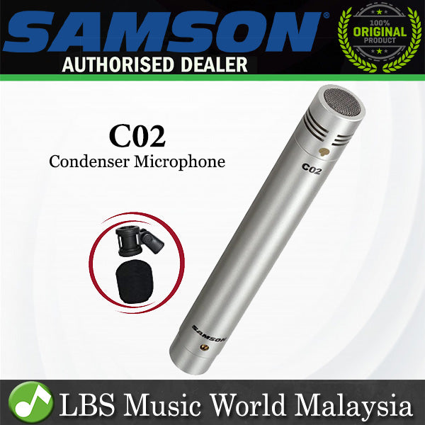 Samson C02 Stereo Small Diaphragm Cardioid Condenser Microphone - Each (C-02 Mic)