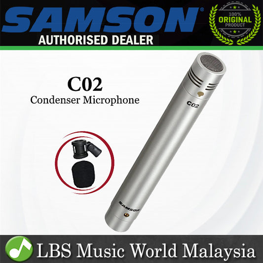 Samson C02 Stereo Small Diaphragm Cardioid Condenser Microphone - Each (C-02 Mic)