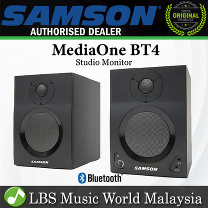 Samson MediaOne BT4 4" Woofer Active Studio Monitor with Bluetooth Stereo Pair (MediaOneBT4) *Call for Status Check