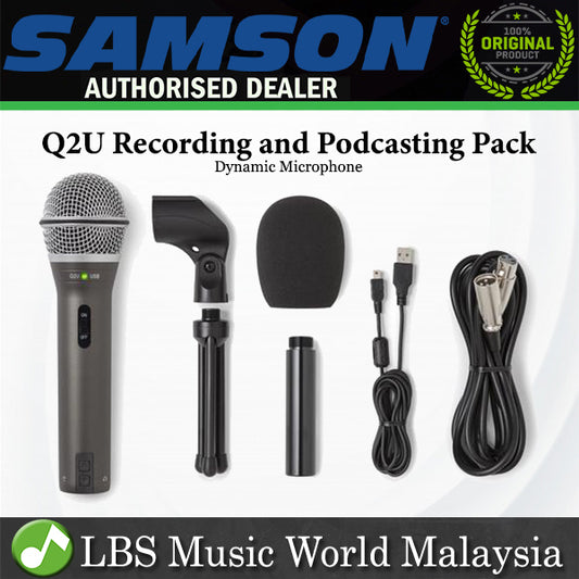 Samson Q2U Recording and Podcasting Pack USB XLR Dynamic Microphone with Accessories (Q2URecordingandPodcastingPack)