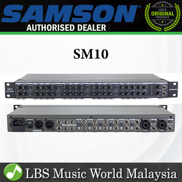 Samson SM10 10 Channel Rackmount Stereo Line Mixer with Aux Send (SM 10) *Call for Status Check