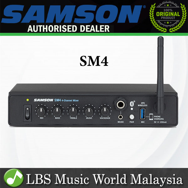 Samson SM4 4 Channel Mixer with Bluetooth Streaming XPD USB Wireless (SM 4) *Call for Status Check