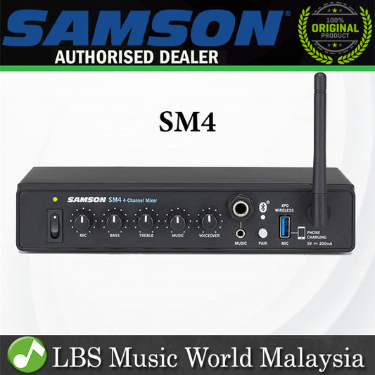 Samson SM4 4 Channel Mixer with Bluetooth Streaming XPD USB Wireless (SM 4) *Call for Status Check