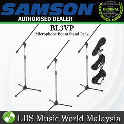 Samson BL3VP Boom Stand & Cable 3 Pack (BL 3VP)