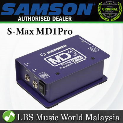 Samson S-Max MD1 Pro 1 Channel Passive Instrument Direct Box DI (SMax MD1Pro S Max)*Call for Status Check