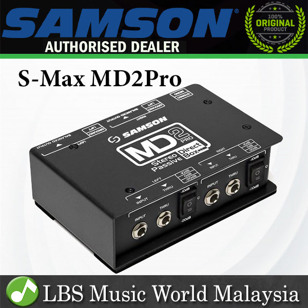 Samson S-Max MD2 Pro 2 Channel Passive Instrument Direct Box DI (SMax S Max MD2) *Call for Status Check