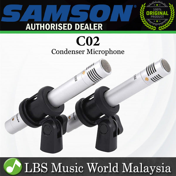 Samson C02 Stereo Small Diaphragm Cardioid Condenser Microphone-Pair (C 02)