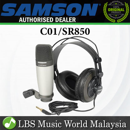 Samson C01/SR850 Condenser Mic Headphones Bundle (C01SR850 C01 SR850)