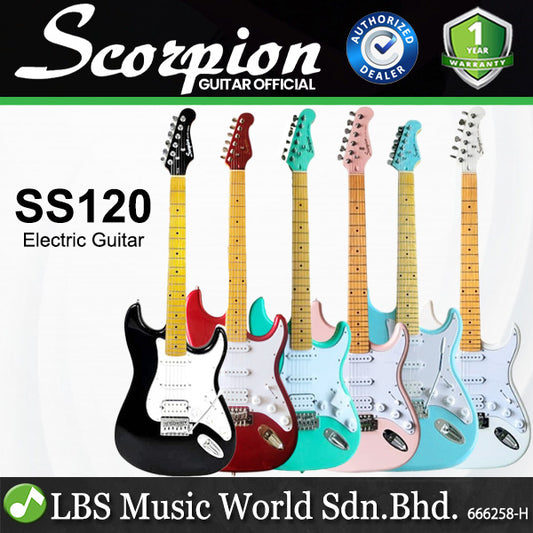 Scorpion SS120 Deluxe Series Stratocaster Maple Wood Fingerboard Electric Guitar