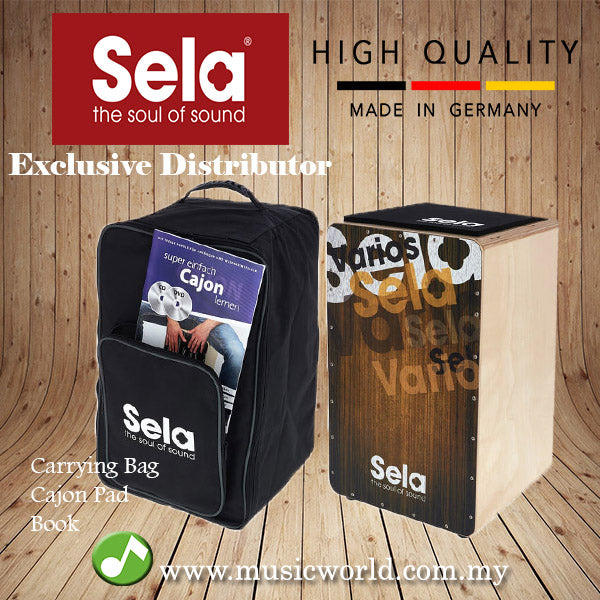 Sela SE 064 Various Gold Bundle Cajon Set Package with Book + CD + Bag (SE064)