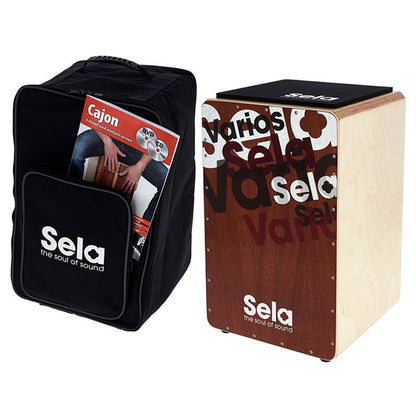 Sela SE 092 Cajon Varios Bundle Standard Cajon Pack with Backpack Sitting and Book (SE092)