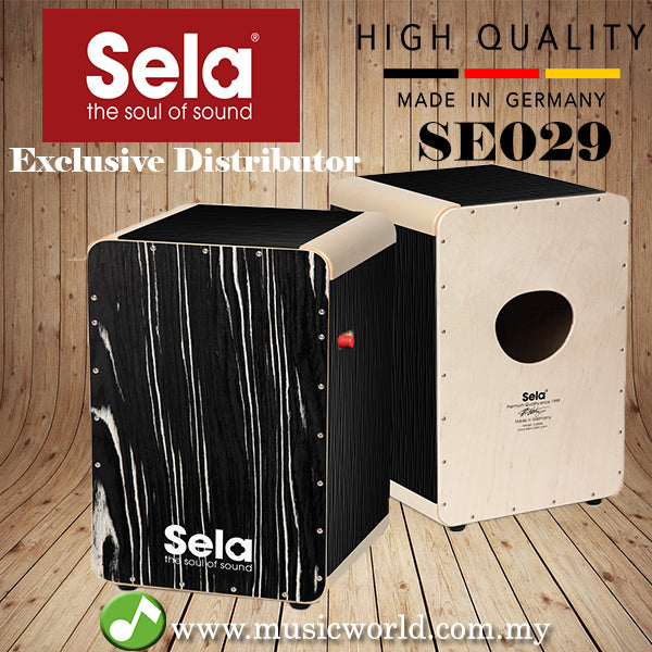 Sela SE 030 Wave Professional Snare Cajon with On/Off Mechanism Black Makassar (SE030)