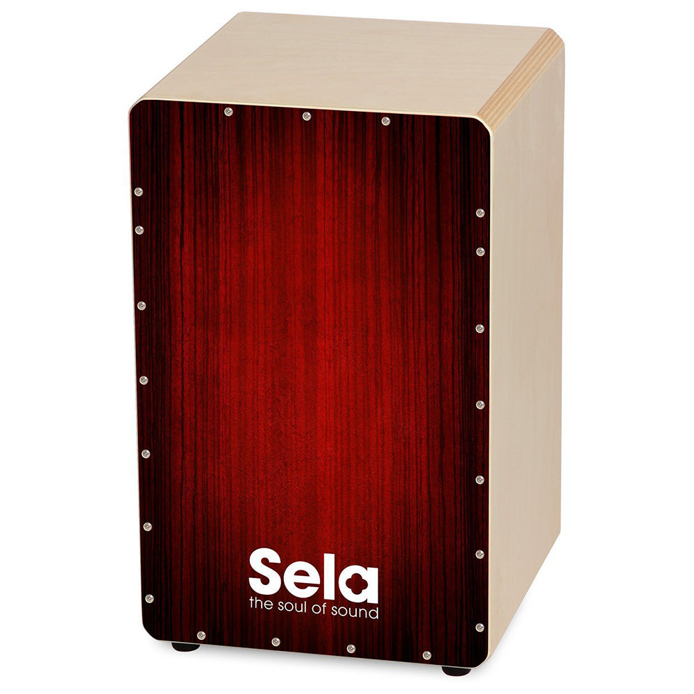 Sela SE 128 Varios Red Cajon Set with Backpack + cajon pad + Book + CD and DVD Box Drum (SE128)