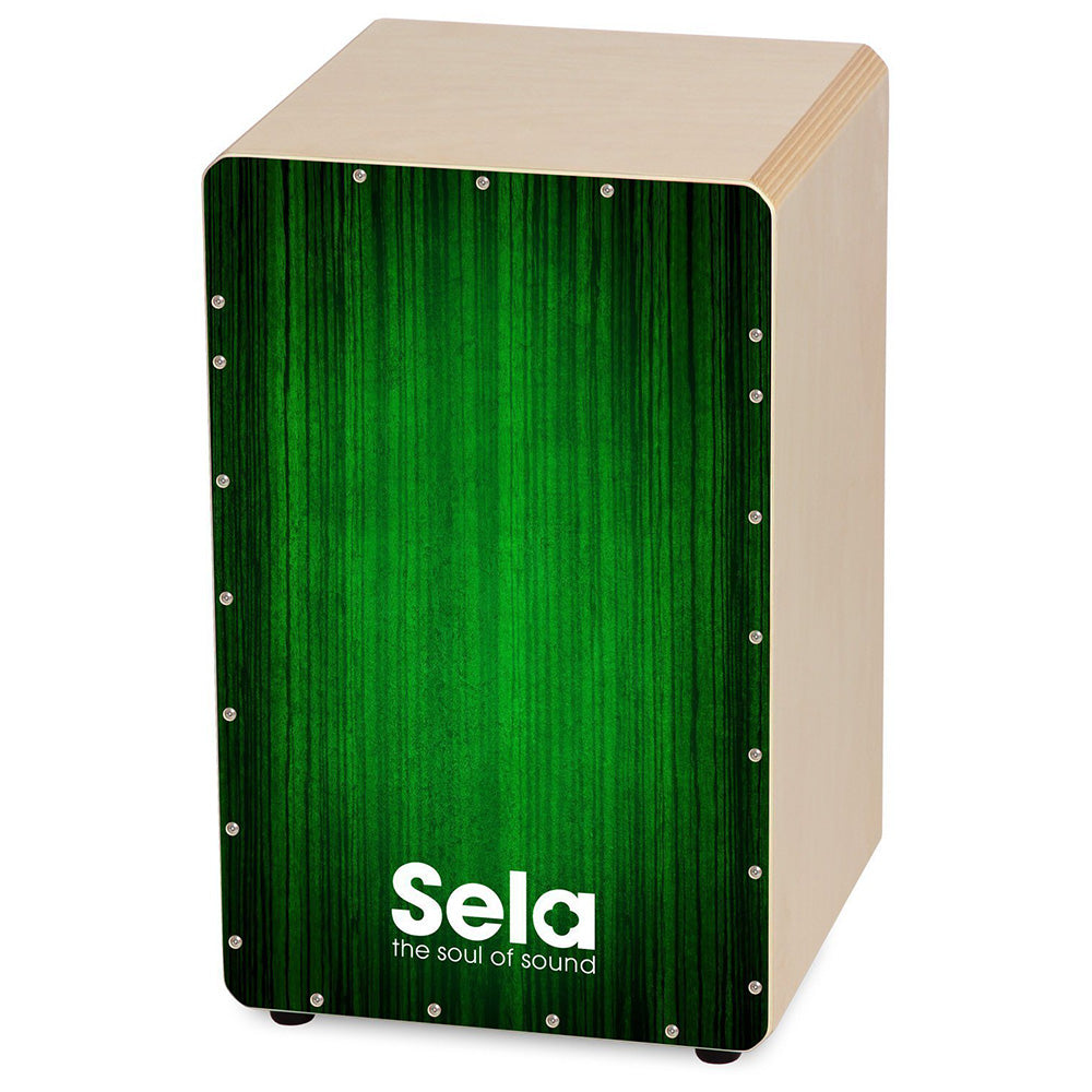 Sela SE 131 Varios Green Cajon Set with Backpack + cajon pad + Book + CD and DVD Box Drum (SE131)