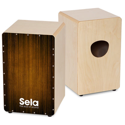 Sela SE 129 Varios Brown Cajon Set with Backpack + cajon pad + Book + CD and DVD Box Drum (SE129)