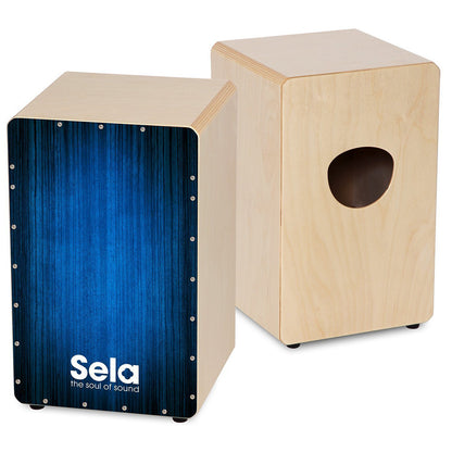 Sela SE 130 Varios Blue Cajon Set with Backpack + cajon pad + Book + CD and DVD Box Drum (SE130)