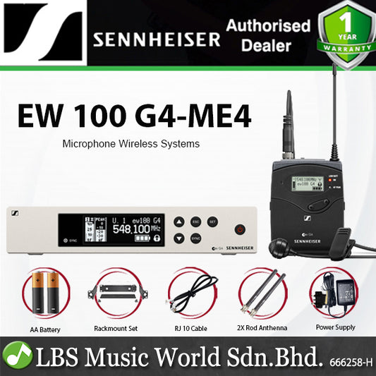 Sennheiser EW 100 G4-ME4 Wireless Lavalier Microphone System with Accesories and Hardcase (EW100G4ME4)