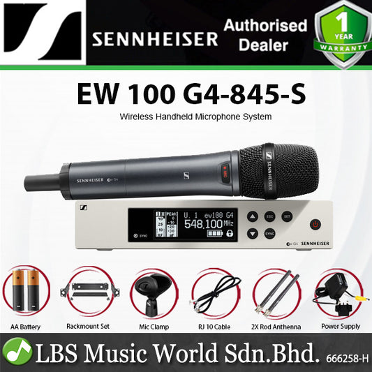 Sennheiser EW 100 G4-845-S Wireless Handheld Microphone System with Hardcase and Mic Stand (EW100G4845S)