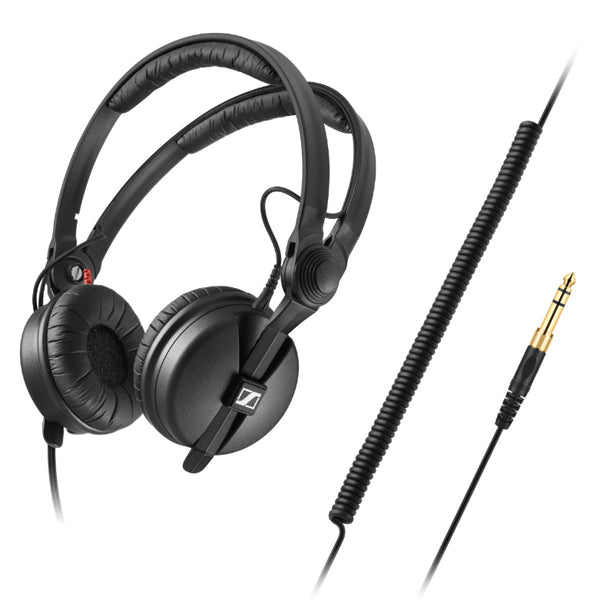 Sennheiser HD 25 Plus Closed Back On Ear Studio Headphones Flip Away Earcup Detachable Cables with Pouch Bag (HD25PLUS)