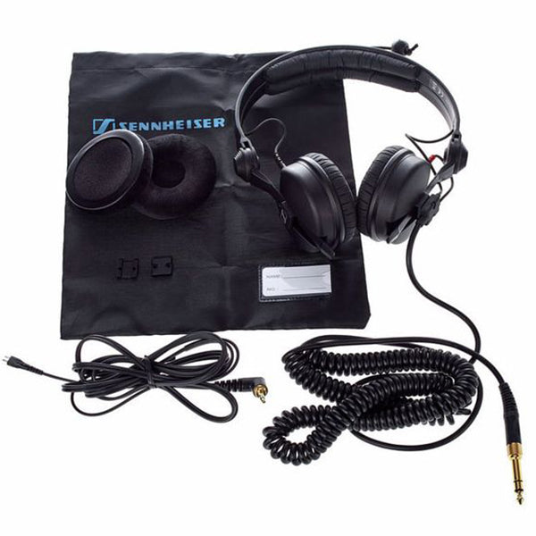 Sennheiser HD 25 Plus Closed Back On Ear Studio Headphones Flip Away Earcup Detachable Cables with Pouch Bag (HD25PLUS)